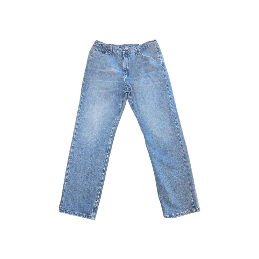 Wrangler Five Star Premium Denim Mens 34x31 Light Wash Regular Fit Jeans Blue